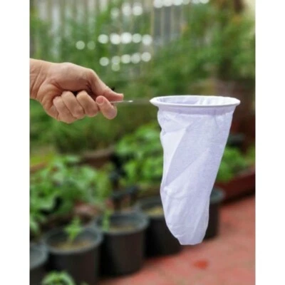 Reusable Tea Coffee Cotton Cloth Filter Bag Strainer With Steel Wire Handle