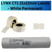 10,000 White Permanent 22mm x 12mm (21mm x 12mm) CT1 Price Gun Labels 10 Rolls