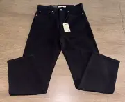 Levi's Premium Button Fly Wedgie Straight Leg Jeans Black Size 27x26 NWT