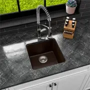 Karran Undermount Bar Sink 17" Brown Quartz/Granite Low Maintenance Durable