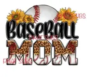 Sublimation Print Baseball Mom Sunflowers Ready to Press Heat Transfer