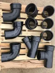 TEN 6” SV CI SERVICE WEIGHT CAST IRON SOIL FITTINGS 22,45,90,Tee Tyler Charlotte
