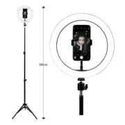 LED Selfie Ring Light with Tripod Stand & Cell Phone Holder for Live Stream/Make