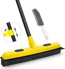 Carpet Rake Pet Hair Removal Broom, Rubber Push Broom with Squeegee, 134 Cm Long