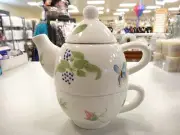 VIGOR 3 pc BUTTERFLY, DRAGONFLY, FLORAL DESIGN Tea For One, Teapot, Cup & Lid