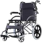 Wheelchair Lightweight Foldable Wheelchair with Removable Armrest and Swing Away Foot Rest Folding Transport Chair for Adults and Elderly Transport Chair