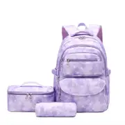 Backpack Set With Lunch Kits Bookbag For Teens Girls 3 Piece Gradient School Bag For Elementary Students