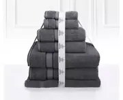 7 Piece Luxury Kingtex 100% Cotton Towel Set 100% Cotton Bath Towel Set Charcoal