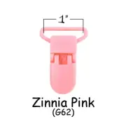 100 Plastic Pacifier Soother Dummy Binky Bib Toy Holder Clips - 1" Zinnia Pink