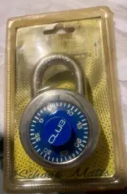 Club Security School Locker Mates Combination Lock NEW BLUE Padlock Original