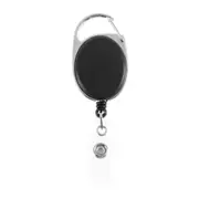 Black Retractable Pull Key Ring Id Badge Lanyard Name Tag Card Holder Recoil Reel Belt Clip Metal Housing Plastic Covers