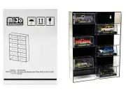 1/64 Scale Car Display Case Wall Mount Black Back Panel Extra Space Mijo Excl...