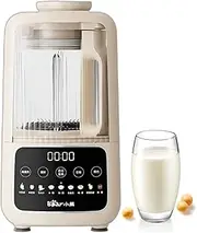 Bear Quiet Cooking Blender with Soundproof Shield, Silent Hot Cold Blender for Soy Milk & Juice, 8 Menu, 24H Preset, 1200ml, Milky White