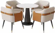 Modern Coffee Dining Table Set for 4 with Chairs, Round Table & Chair Set for Office Reception, Club or Lounge, Small Meeting Room Table, Fits Any Space Furniture