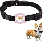 Smart Pet Tracker with Collar Holder – Lightweight 10g Pet Location Tracker for Dogs and Cats, Long Battery Life, No Monthly Fee, Bluetooth & Find My Compatibility, Waterproof, Safe & Durable (Pink)