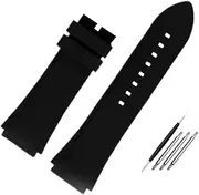 KTKBXUDMUL Rubber Watchband 22mm Blue Color Silicone Rubber Bracelet for Guess W0247G3 W0040G3 W0040G7 Watches Band Brand Sport Watch Strap(Black nk)