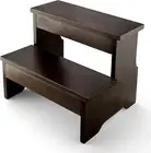 Wooden Two Step Stool, Heavy Duty 2-Step Ladder for Adults & Kids, Supports up t
