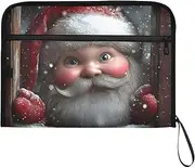 YMXFXP Expandable Filing Folder Cute Christmas Santa Claus, 13-Pocket Funny Cute Design with Sticky Labels, A4 Letter Size Document Organizer for Office, School, Boys, Girls