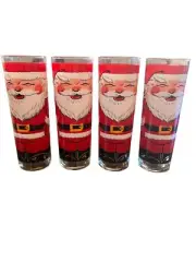 Georges Briard NEW Vintage 1950s Santa Highball Glasses Set of 4 - 13 oz