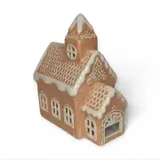 Ceramic Light Up Christmas Iced Gingerbread Chapel Church