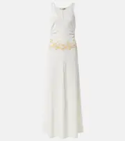 [Christopher Esber] Christopher Esber Crystal Orbit lace-trimmed maxi dress AU 12 white