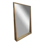 Maine & Crawford Mossman 92cm Wall Mirror w/ Shelf Veneered Home Display Brown