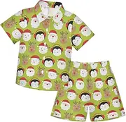 [Caihoyu] Baby-boys Toddler Short SleeveButton Down Shirt Elastic Drawstring Shorts Set Toddler Little Boys Outfit Summer Clothes Set