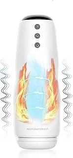 Automatic Male Masturbators, Kaysroal Electric Masturbation Cup with 10 Vibration & 3 Suction, 3D Realistic Vagina Heating Pocket Pussy Stroker, Machine Male Adult Sex Toys for Men, White