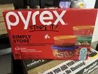 Pyrex Glass Storage Bakeware Set with Assorted Colored Lids 10-pc /Set