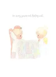 Precious Moments Get Well Soon Angel Halo's Jonathan & David Greeting Card