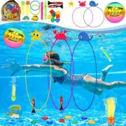Diving Toys,26 Pcs Pool Toys with Diving Swim Thru Rings for Kids Age 3-12,Dive