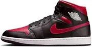 Air Jordan 1 Mid Men's Shoes (DQ8426-067, Black/Summit White/Varsity Red), Black/Summit White/Varsity Red, 8