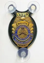 God Bless America, Salute our Heroes, Honors Fallen NYPD officers Car shield