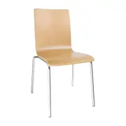 Bolero Square Back Side Chair Natural Finish (Pack of 4) - Cafe Chairs (GR342) - GR342