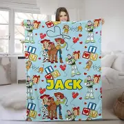 Personalized Disney Toy Story Blanket, Custom Name Disney Blanket, Disney Movies