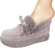 [Generic] Snow Boots Loafer Flats - Lightweight Ankle Snow Boots for Women | Lining Loafer Flats Thick Plush Shoes for Women, Girls, Girlfriends, Grandma