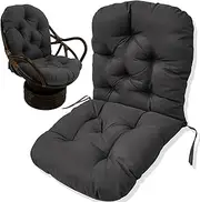 Chair Cushions Outdoor High Back Rocking Chair Cushion with Ties- Water-Resistant Garden/Outdoor/Indoor Seat Pads - Ultra-Soft PP Hollow Fibre Filling(A1)