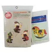 Vtg Koala Bears Felt Ornament Kit Sequin Columbia Minerva & HORSE Christmas