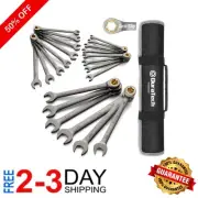 Polished Chrome Vanadium 22-Piece Wrench Set - Anti-Slip & Efficiently Organized