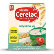 Nestle Cerelac Fortified Baby Cereal with Milk, Multigrain Dal Veg – 12 Month +