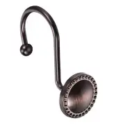 24 Pack Curtain Hooks Heavy Duty Zinc Alloy Shower Curtain Hooks Beaded Circl...