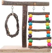 GALPADA Bird Stand Perch Desktop Bird Perch for Parrots Durable Tabletop Bird Playground Interactive Training Stand for Birds