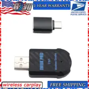 For Apple iOS Android Auto 2 in 1 Wireless Carplay Adapter Smart USB Plug&Play