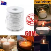 60M/Roll Spool of Cotton Square Braid Candle Wicks Wick Core Candle Making NV