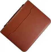 Folio Document Organizer - A4 Receipt Holder File Binder PU Leather with Zipper - Multifunctional Business Organizer, Work Binder for Chinese New Year, Valentine's Day