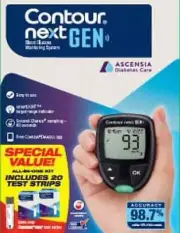 Contour Next Gen Blood Sugar Glucose Monitoring System, Bluetooth Smart Meter