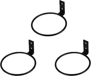 TQVAI 4 inch Flower Pot Holder Ring Wall Mounted 3 Pack Metal Planter Hooks Hangers Wall Bracket, Black