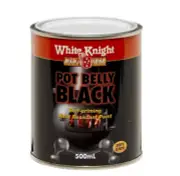 White Knight High Temp 500ml Pot Belly Black Heat Resistant Paint
