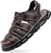[erbon] Sport Sandals for Men Outdoor Sandals Leather Slip-on Loafers