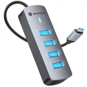 Yottamaster USB-C to 4 xUSB-A Ports USB Hub - expands your USB C port into 4 [Yottamaster-PH4U-C3-015-GY]